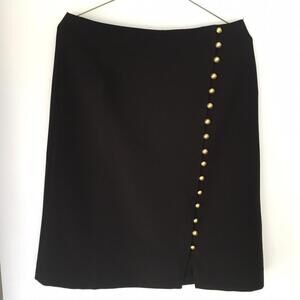 Black a-line midi length skirt, brand new w tags military size S skirts women's